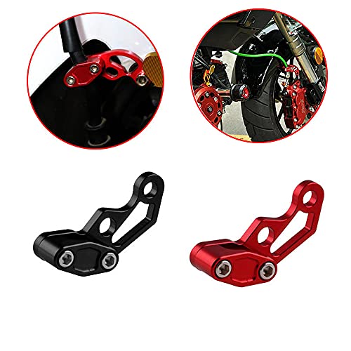 Universal Motorcycle Brake Cable Clip Oil Pipeline Clamp Aluminium Brake Clutch Wire Oil Pipe Cable Clamp Fit for Yama-ha Hon-da - color: Red