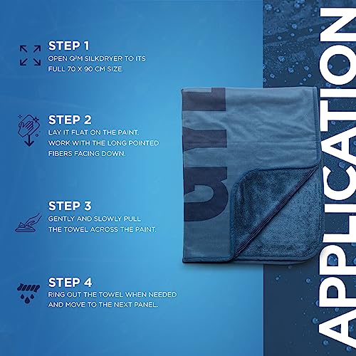 Gyeon Silk Dryer – Ultra Soft Microfiber Car Drying Towel, Super Absorbent, Streak-Free, Lint-Free, Safe for Ceramic Coatings, Ideal for Cars, Trucks, SUVs, Auto Detailing - size: 28"x35" Inches
