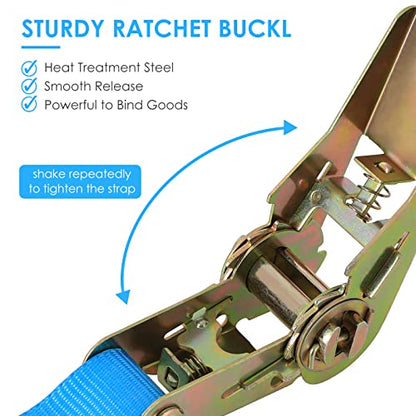 LIFERUN 10 Pack 1" x 20' Ratchet Straps Heavy Duty, 1760lbs Break Strength Endless Ratchet Strap, NO Hook, Tie Down Straps for Motorcycles, Goods, Luggage,Blue - color: Blue