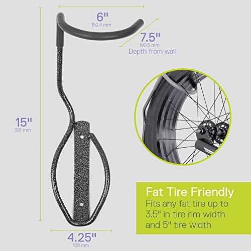 Delta Leonardo Bike Rack Wall Mount Cycle – Elegant Vertical Hanger Hook Design Provides Easy Bicycle Storage Access – Hassle-Free Installation – Vertical Mount Holds Up to 40 lbs - size: Fat Tire, style: Wall Hook