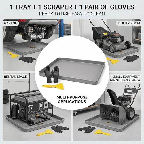 Silicone Oil drip Tray for Under car, One-Piece Molded, Easy to Clean, Lay-Flat Design for Classic Cars, DIY Maintenance, Daily Drip Control and Small Equipment (Grey) - color: grey