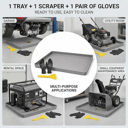 Silicone Oil drip Tray for Under car, One-Piece Molded, Easy to Clean, Lay-Flat Design for Classic Cars, DIY Maintenance, Daily Drip Control and Small Equipment (Grey) - color: grey