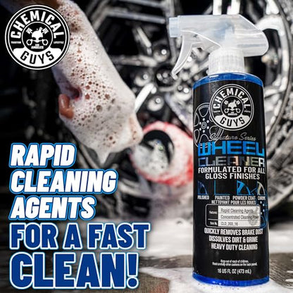 Chemical Guys Wheel Cleaner Spray Signature Series - Safe for Gloss Finishes, Chrome, Painted, Powder-Coated, and Clear-Coated Wheels - Removes Brake Dust and Road Grime - 16 oz - size: 16 Fl Oz (Pack of 1)