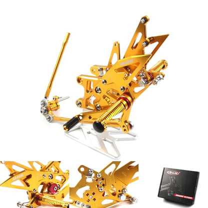 Arashi Version 2.0 Adjustable Rearsets for Honda CBR600RR 2017-2023 ABS include, Gold - color: Gold, size: CBR600RR 2017-2023 ABS include