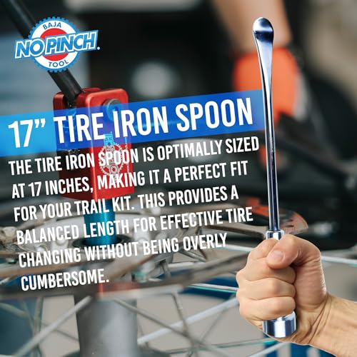 BAJA NO PINCH 17 inch Steel Tire Spoon Lever | Iron Tool Kit |Tire Changing Tool for Enduro | Motocross | Motorcycle | Dirt Bike | Easy-to-Use for Safe & Quick Tire Repair | Dirtbike Tire Spoons - size: 17 Inch Tire Spoon