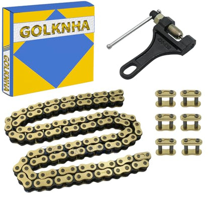 428H Drive Chain 120 Link with 6pcs Connecting Master Link Motorcycle Bicycle Go Kart Mini Trail Bike - size: 120 Link