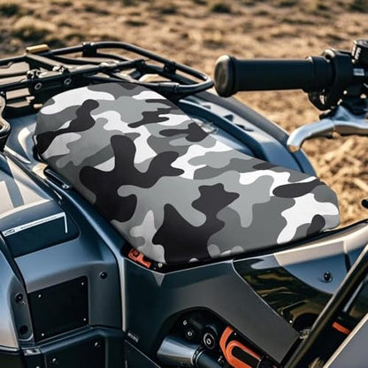 SEANATIVE Black Camo ATV Seat Cover Waterproof Non-Slip Universal Four Wheeler Seat Cover Motorcycle Passenger Seat Cushion Breathable Padded Protector - color: Black Camo