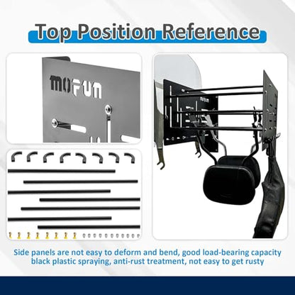 Mofun Tour Wall Mount Storage Rack Detach Depot Wall Rack Compatible with Harley Detachable And Products Including Tour Pack Mounting Racks, Sissy Bars, Luggage Racks, Rider Backrests Windshields