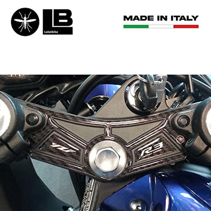 labelbike - 3D Sticker Motorcycle Steering Fork Plate Protection and Decoration in Resin Compatible with Yamaha YZF R3 2015-2018 - size: Steering Fork Plate