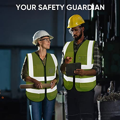 TICONN Reflective Safety Vest High Visibility Class II Mesh Vest for Women & Men Meets ANSI Standards - color: Yellow, size: Medium