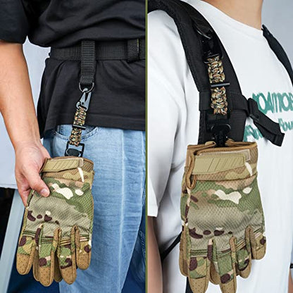 MELOTOUGH Tactical Glove Clip Holder Work Glove Holder Clip for Tactical Backpack, Tool Belt - color: Alligator Clip With Fire Starter Camo