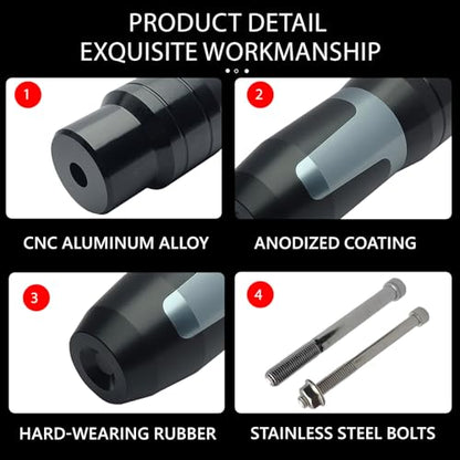 Universal Rear Frame Sliders Crash Pad Replacement for B-MW Kawasaki Yamaha Honda Suzuki CNC Aluminum Motorcycle Accessories Anti Falling Protection(Titanium) - color: Titanium