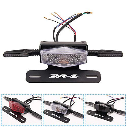 License Plate Holder Fender Eliminator Rear Tail Tidy LED Brake Lights and Turn Signals For Suzuki DRZ400S DRZ400SM DRZ400E (Clear) - color: Clear