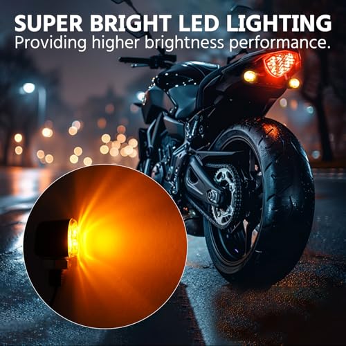 mini led turn signals motorcycle blinkers dirt bike Rear front turn signals universal bullet signal lights suitable for honda harley suziki motorcycles (TURN02) - color: 2 led chips