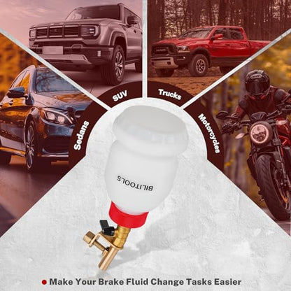 BILITOOLS 1L Brake Fluid Refilling Bottle, Master Brake Cylinder Bleeder Dispensing Automotive Tool, Universal Fit, Easy Operation for Cars, Motorcycles, ABS Systems - style: 1L Brake Fluid Refilling Tool