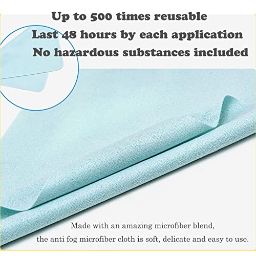 Anti-Fog Eyeglasses Cleaning Cloth, Anti Fog Wipe for Glasses Goggles Motorcycle Helmet Camera Lens, Reusable 500 Times(3 Packs)