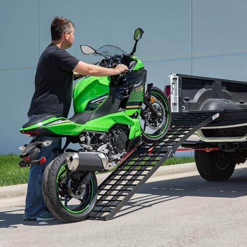 108" x 17.5" Extra Wide Aluminum Folding Single Runner Motorcycle Ramp