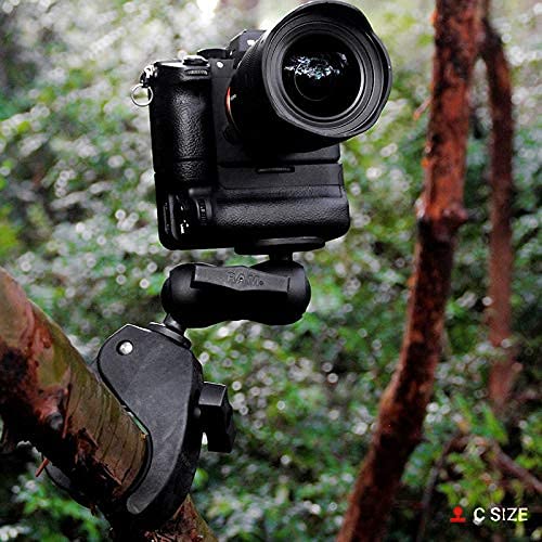 RAM MOUNTS Tough-Claw Large Clamp Base with C Size 1.5" Ball, Rail Mount for 1"-2.2" Bars, Tool-Less Installation RAP-401U - size: Large Clamp