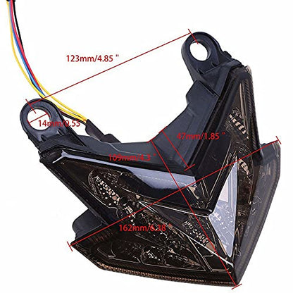 Motorcycle Tail Light Integrated Running Brake Stop Light Turn Signals Lamp Black with License Plate Bracket for Har-ley Hon-da Ya-maha Su-zuki Ka-wasaki - color: Black 3