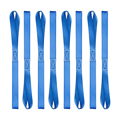 CARTMAN Soft Loop Tie-Down Straps in Blue Color, 8pk x 18in, 3600lbs - size: 8pk Blue 3600lbs