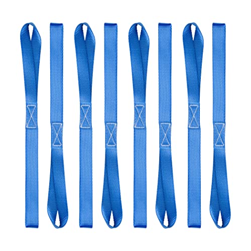 CARTMAN Soft Loop Tie-Down Straps in Blue Color, 8pk x 18in, 3600lbs - size: 8pk Blue 3600lbs