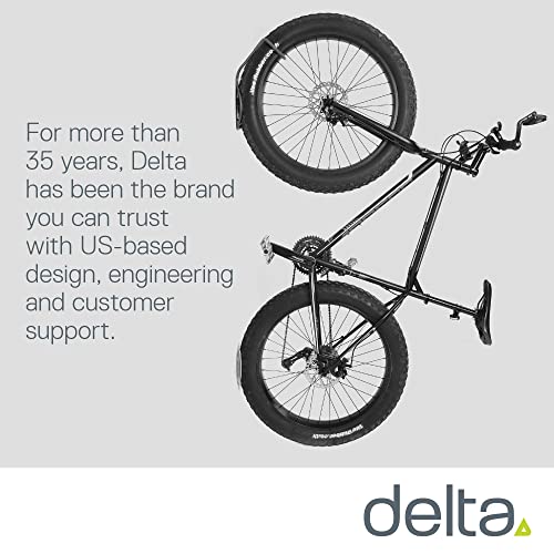 Delta Leonardo Bike Rack Wall Mount Cycle – Elegant Vertical Hanger Hook Design Provides Easy Bicycle Storage Access – Hassle-Free Installation – Vertical Mount Holds Up to 40 lbs - size: Fat Tire, style: Wall Hook