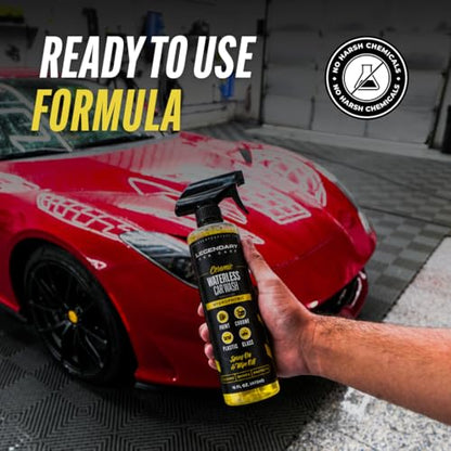 Legendary Ceramic Waterless Car Wash 16oz - High Gloss SiO2 Infused Detailing Spray - Hydrophobic Rinseless Car Wash & Exterior Spray Detailer