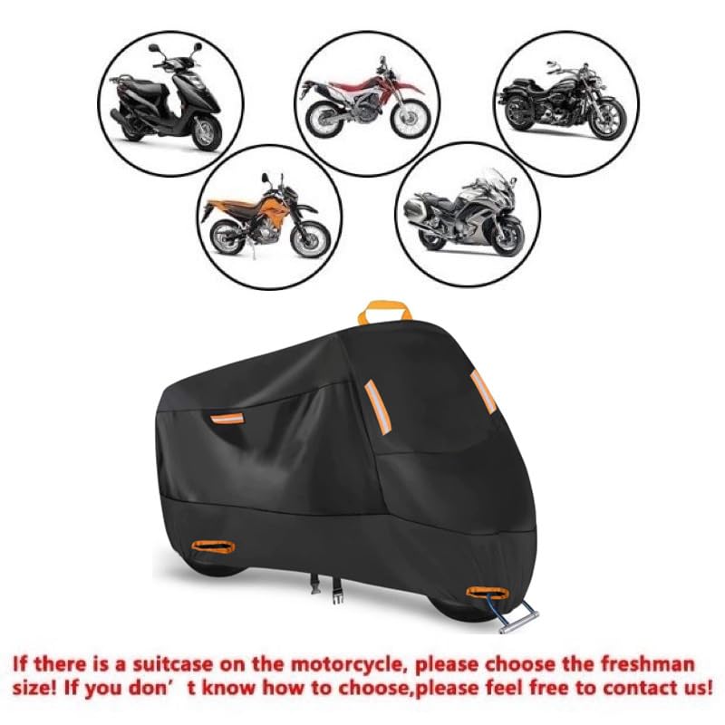 Motorcycle Cover for Yamaha Tracer 9 GT 2021-2023, All-Season Protection, Tear-Resistant & Scratch-Resistant, Reflective Trim, Lock-Holes for Added Security, Portable Storage Bag