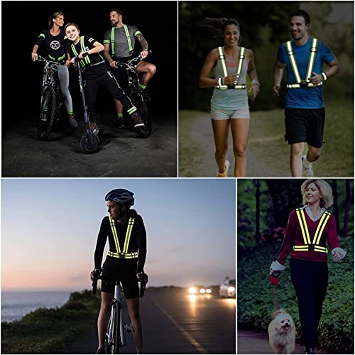 Reflective Vest, High Visibility Safety Vest Straps Reflective Gear for Night Running Walking Cycling for Men Women Kids - color: Purple