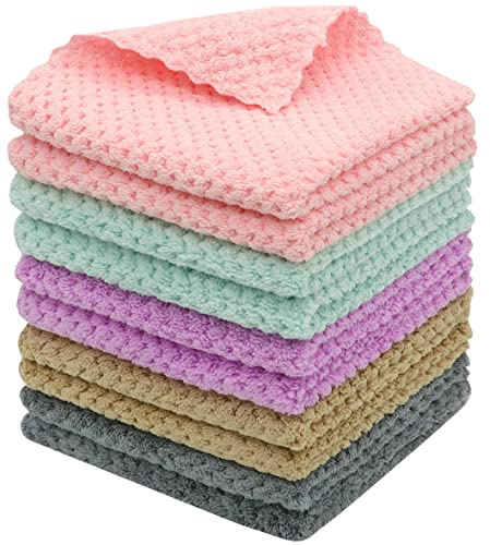 Microfiber Cleaning Cloth, 10 Pack Microfiber Rags,12”x12”,Mix Color | Lint Free Dish Cleaning Cloths, Fast Drying Dish Rags For Cleaning, Absorbent Washcloths - color: Mix Color 3
