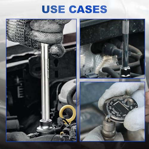 LainKeen Magnetic Spark Plug Socket Set 15PCS, CR-V Thin Wall Socket 3/4" 13/16" 14mm 16mm 18mm with T-Shaped Extension Bar, Universal Joint, Spark Plug Gapper, 8-12mm Glow Plug Removal Tool