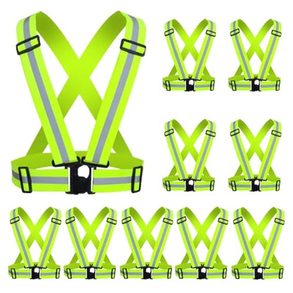 Reflective Vest, High Visibility Safety Vest Straps Reflective Gear for Night Running Walking Cycling for Men Women Kids - color: Green