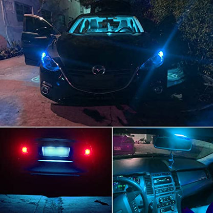 PHINLION 194 168 LED Bulb Ice Blue Super Bright 2825 W5W T10 Wedge 6-SMD 3030 Chipsets LED Replacement Bulbs for Car Interior Dome Map Parking Trunk Door Courtesy License Plate Lights - color: Ice Blue