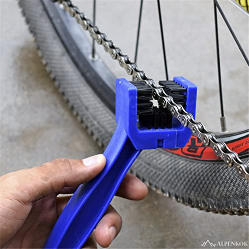 Motorcycle Chain Brush – O-Ring Safe, 3-Sided PP Chain Cleaning Brush, Reinforced PP Handle, Dual-Sided Sprocket & Drivetrain Tool, No Removal Needed – Dirt Bike, MTB, Road Bike, Cruiser, ATV - style: Motorcycle Chain Cleaner Brush