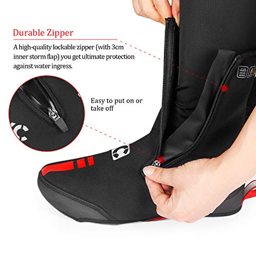 CXWXC Cycling Shoe Covers Neoprene Waterproof,Winter Thermal Warm Full Bicycle Overshoes for Men Women,Road Mountain Bike Booties - size: Small, style: Road Shoe Covers