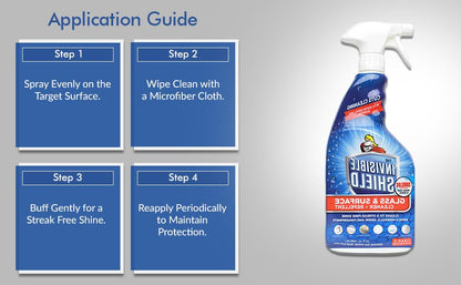 Invisible Shield Glass & Surface Cleaner 32 fl. oz. Cleans and Protects on multi surfaces by UNELKO- Clean-X (3) - style: 32 Fl Oz (Pack of 3)