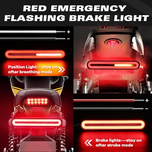 Alopee 9" Universal Motorcycle Tail Light with Turn Signals 10V-30V 3-in-1 Waterproof Motorcycle Brake Light Used for Chopper, Truck, ATV, UTV, ADV, Pick-up and Golf Cart (with 1 Wrench) - size: 9 Inch-Tail Light