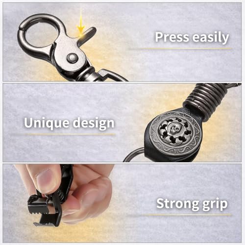 Heavy Duty Glove & Hat Clip with Carabiner, All-Metal Spring Clamp Work Glove Holder for Tool Belt, Harness, Backpack - style: Sigil