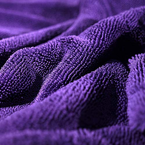 Maxshine 24" x 36" Universal Purple Duo Twisted Microfiber Towel (1200GSM) – Large, Plush, Rinse-Free Double-Sided Drying Towel – Super Absorbent Microfiber for Drying - size: 24" x 36" Purple
