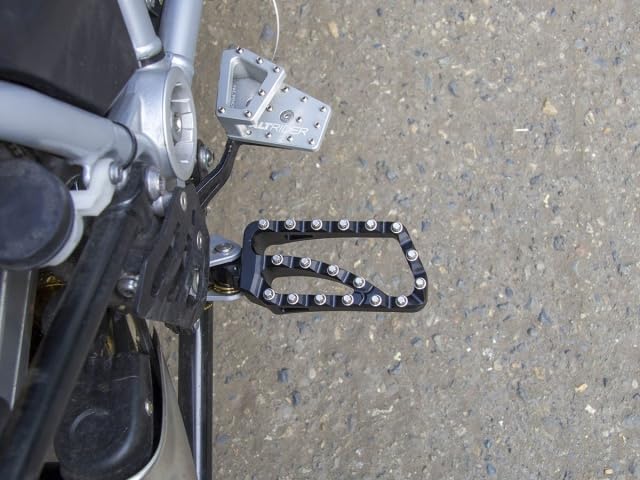 AltRider Adventure II Foot Pegs Compatible With BMW R 1200/1250 / 1300 GS/GSA - Heavy Duty Design - Boot Friendly, High Traction Cleats for Stability & Grip - Adjustable Camber & Height - Black - color: Black, size: Adventure II (58mm x 122mm)