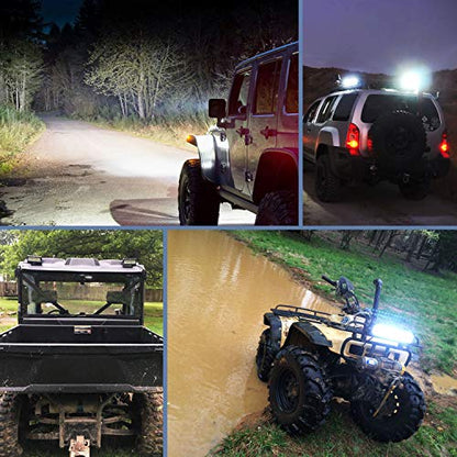 Nilight LED Pods 4PCS 6.5 Inch 120W Light Bar Triple Rows Spot Flood Combo Driving Light Waterproof Led Work Light Off-road Truck Car ATV SUV Cabin Boat, 2 Years Warranty - color: 4Pcs Led Pods, size: Led Pods