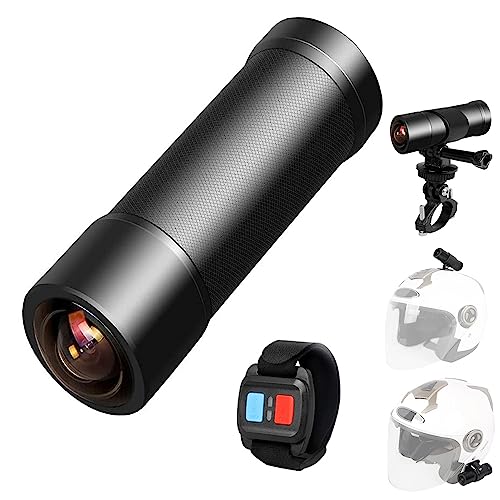 VSYSTO Bike Camera, WiFi Helmet Camera for Motorcycle Bike, Remote Control, 2K Waterproof WDR 170° Super Wide Angle Night Vision SONYIMX335 Lens Portable Bicycle Dash Cam, Loop Recording, G-Sensor - style: Single Camera