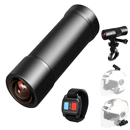 VSYSTO Bike Camera, WiFi Helmet Camera for Motorcycle Bike, Remote Control, 2K Waterproof WDR 170° Super Wide Angle Night Vision SONYIMX335 Lens Portable Bicycle Dash Cam, Loop Recording, G-Sensor - style: Single Camera