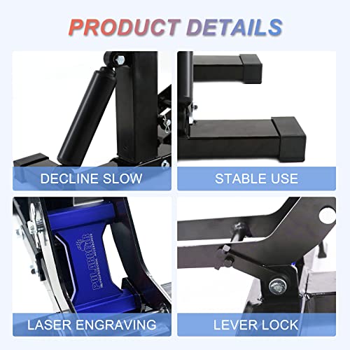POLARBEAR Dirt Bike Stand Motorcycle Hoist Lift Stand Center Jack Adjustable Heavy Duty 1200Lbs Capacity Repair Lifting Jack Stand Table Rack(Blue) - color: Blue