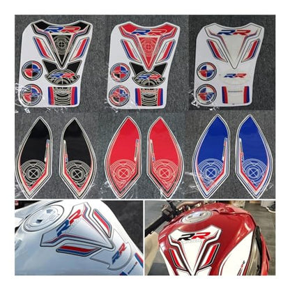 Motorcycle Tank Pads for BMW S1000RR S1000 RR 2009 2010 2011 2012 2013-2018 Protector Anti Slip Tank Pad Sticker Gas Knee Grip Traction Side Decal - color: R