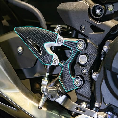 NIGHT CAT Carbon fiber stickers,Motorcycle footpeg protections,compatible with Ninja 400 Ninja 500(Pedal carbon fiber Stickers) - color: Pedal carbon fiber