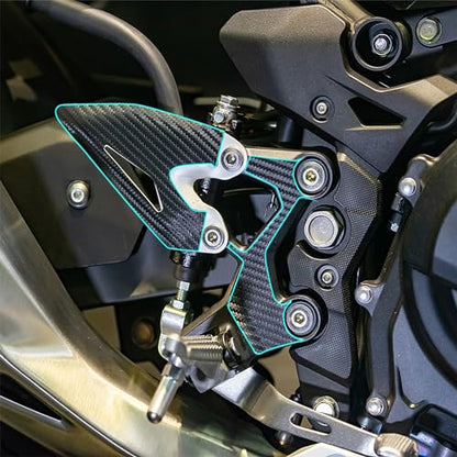 NIGHT CAT Carbon fiber stickers,Motorcycle footpeg protections,compatible with Ninja 400 Ninja 500(Pedal carbon fiber Stickers) - color: Pedal carbon fiber