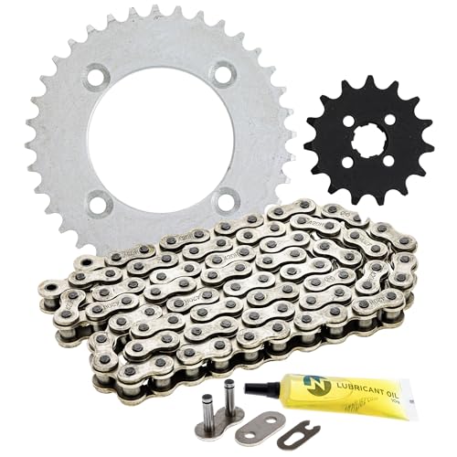 NICHE Drive Sprocket Chain Combo for Honda XR70R Front 15 Rear 36 Tooth 420HZ Standard 86 Links - size: Standard Chain