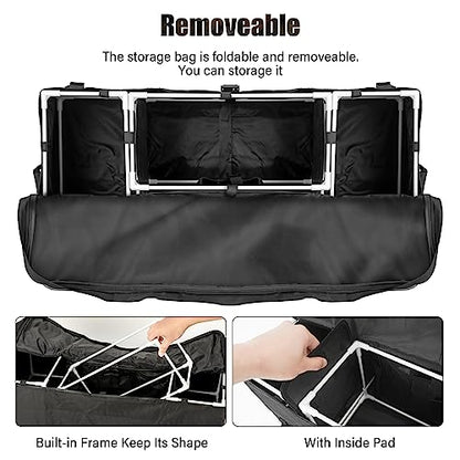 SUNPIE ATV Soft Cargo Bags with Seats Cushion Pad with Upgrade Zipper, Fourwheel Rear Rack Cargo Bag Compatible with Sportsman 450 500 570 Scrambler TRX FourTrax Outlander 570 Suzuki - color: Camo