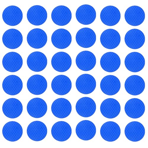 PATIKIL Reflective Stickers (Round, Blue) (50 Pcs) High Visibility Safety Reflective Tape Adhesive Waterproof Warning Strips for Car/Motorcycle/Helmet/Trailer Truck - color: Blue, size: Round